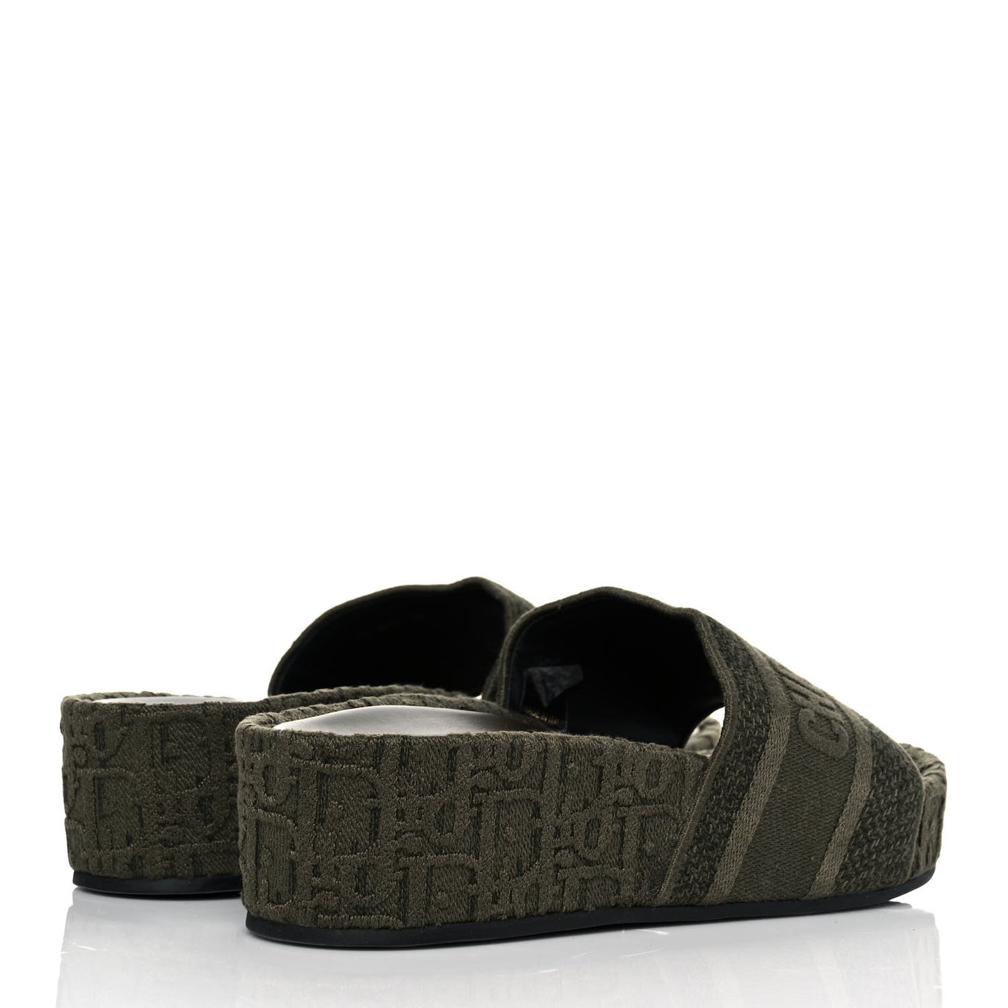 Oblique D-Way Platform Slide Sandals 39 Kaki