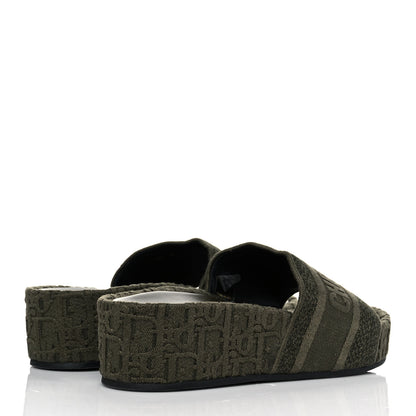 Christian Dior Oblique D-Way Platform Slide Sandals 39 Kaki 4 of 9