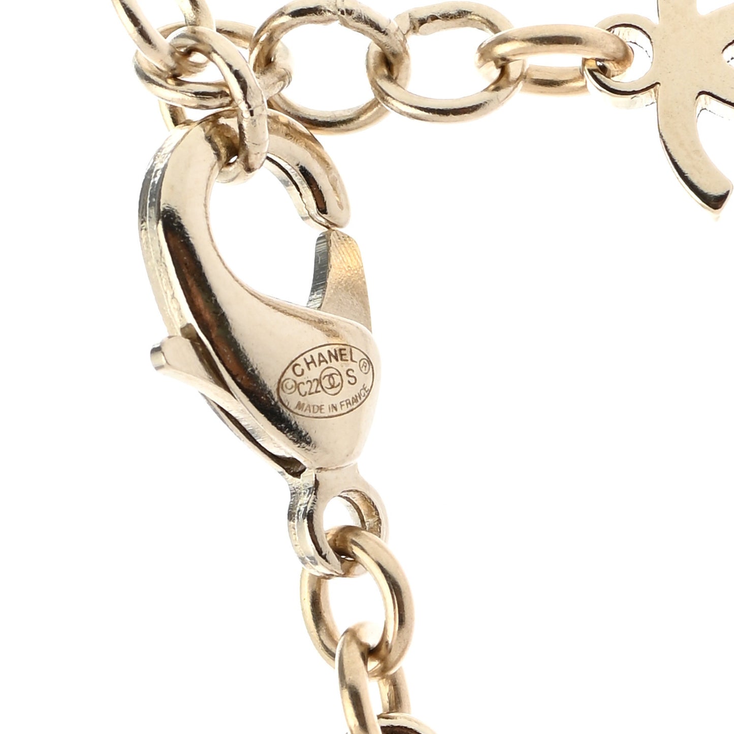 Metal Crystal Logo Choker Necklace Gold