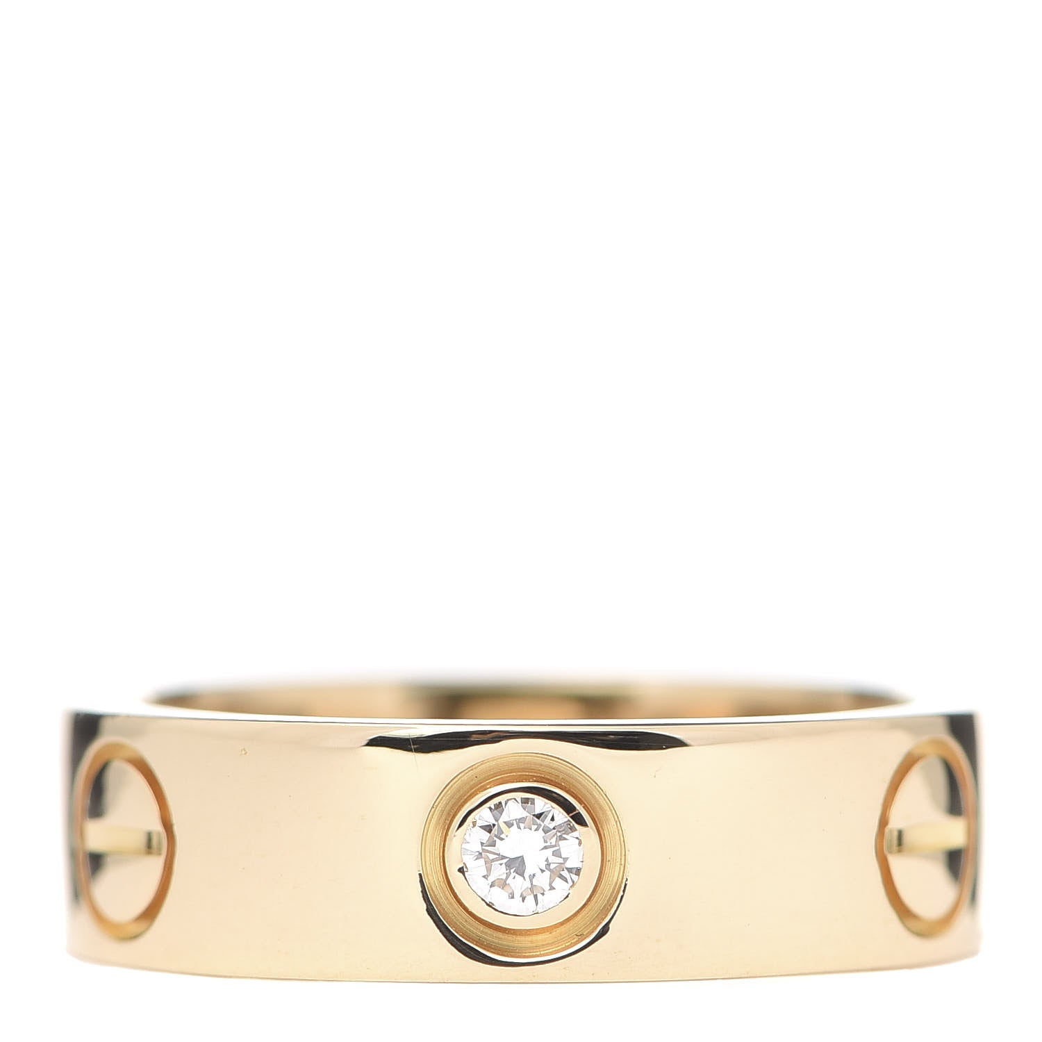 Cartier 18K Yellow Gold 3 Diamond 5.5mm LOVE Ring 51 5.75 3 of 6