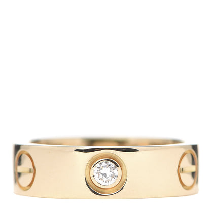 Cartier 18K Yellow Gold 3 Diamond 5.5mm LOVE Ring 51 5.75 3 of 6
