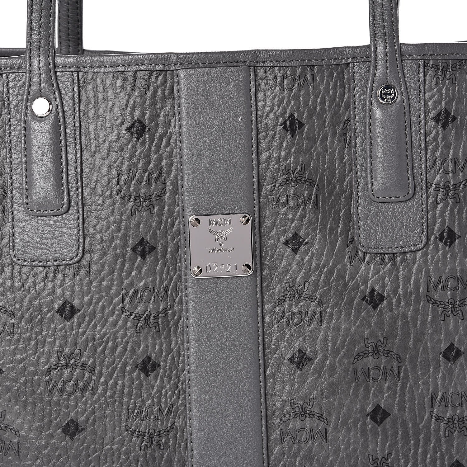 MCM Visetos Medium Liz Reversible Shopper Tote Phantom Grey 15 of 16