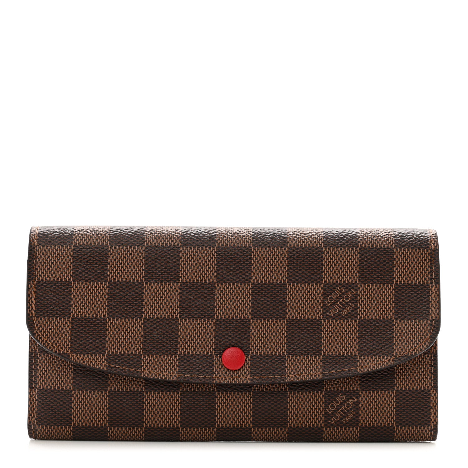 Louis Vuitton Damier Ebene Emilie Wallet Red 1 of 8