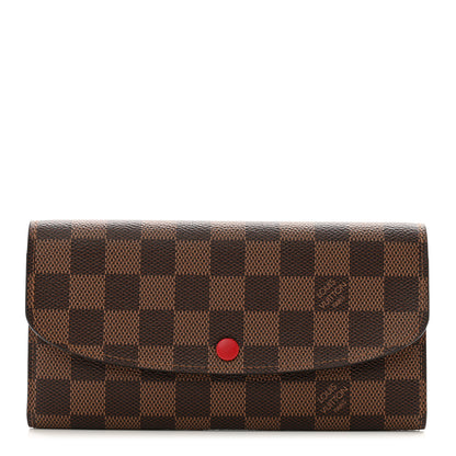 Louis Vuitton Damier Ebene Emilie Wallet Red 1 of 8