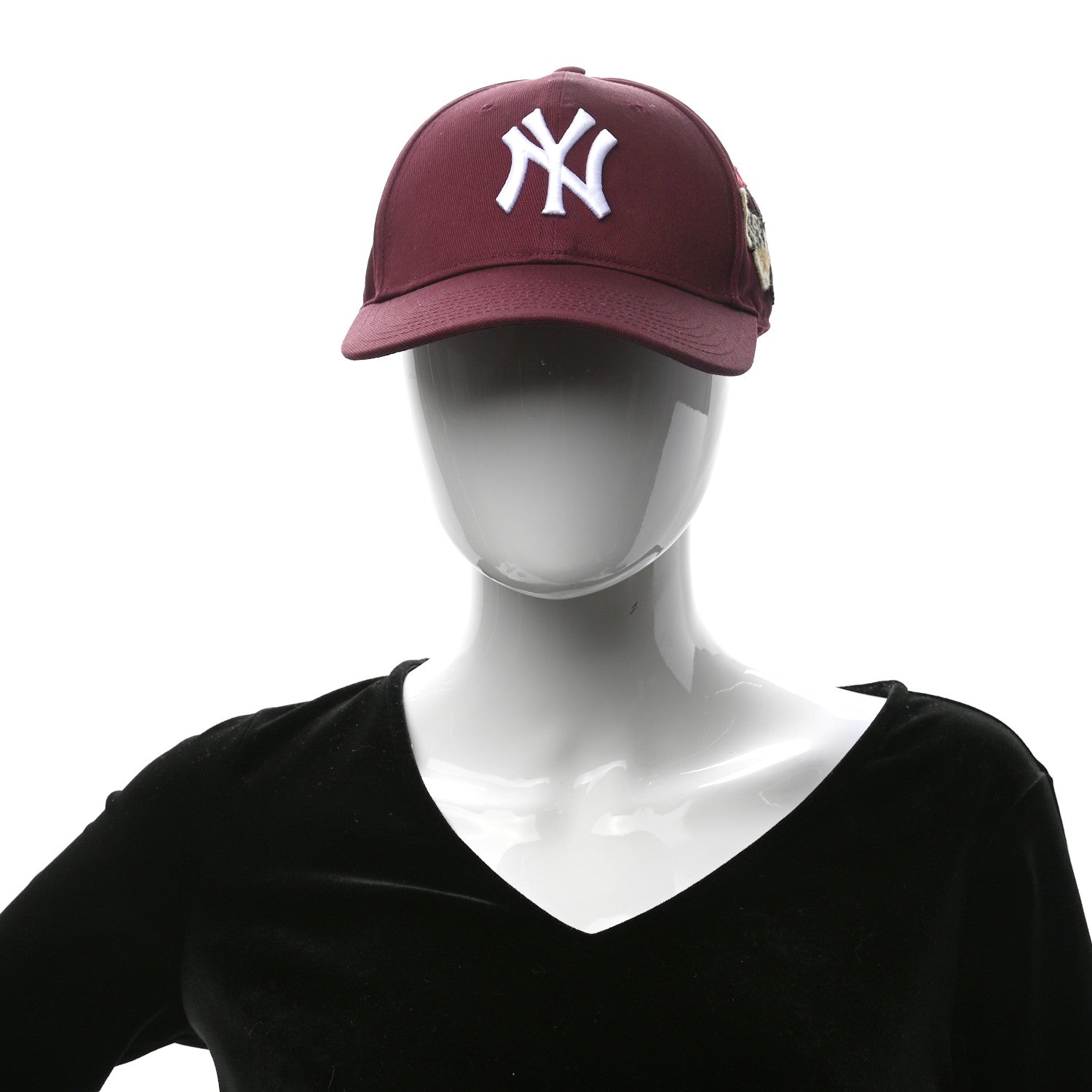 Gucci X MLB Cotton NY Yankees Baseball Hat 57-61 Lacquer 2 of 9