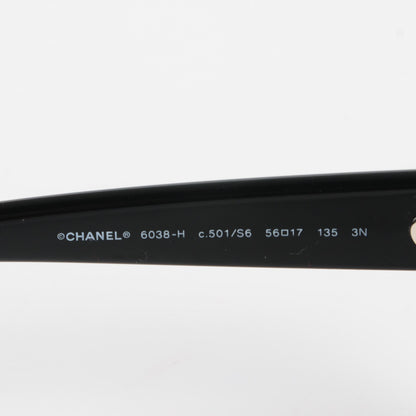 Chanel Freshwater Cultured Pearl Cat Eye Sunglasses 6038H Black 5 of 8