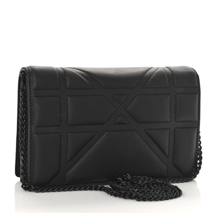 Christian Dior Ultra Matte Calfskin Diorama Wallet on Chain Pouch Black 3 of 9