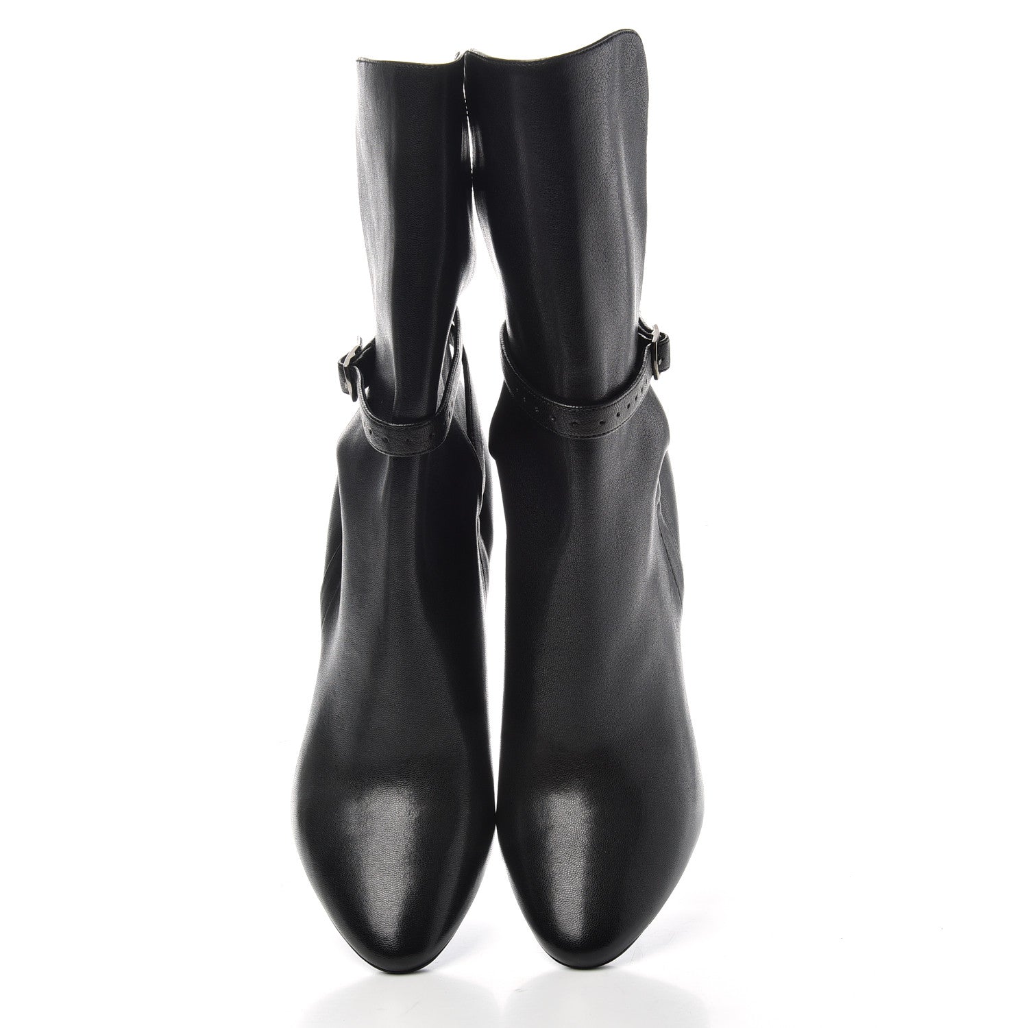Saint Laurent Nappa Mica Buckle Ankle Booties 39 Black 5 of 10