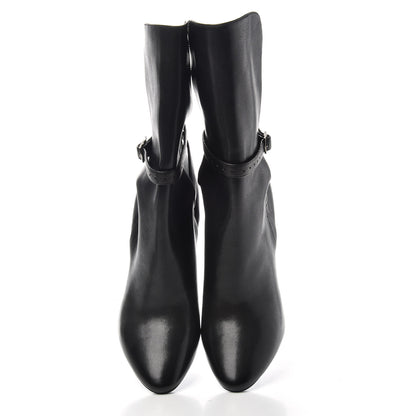 Saint Laurent Nappa Mica Buckle Ankle Booties 39 Black 5 of 10