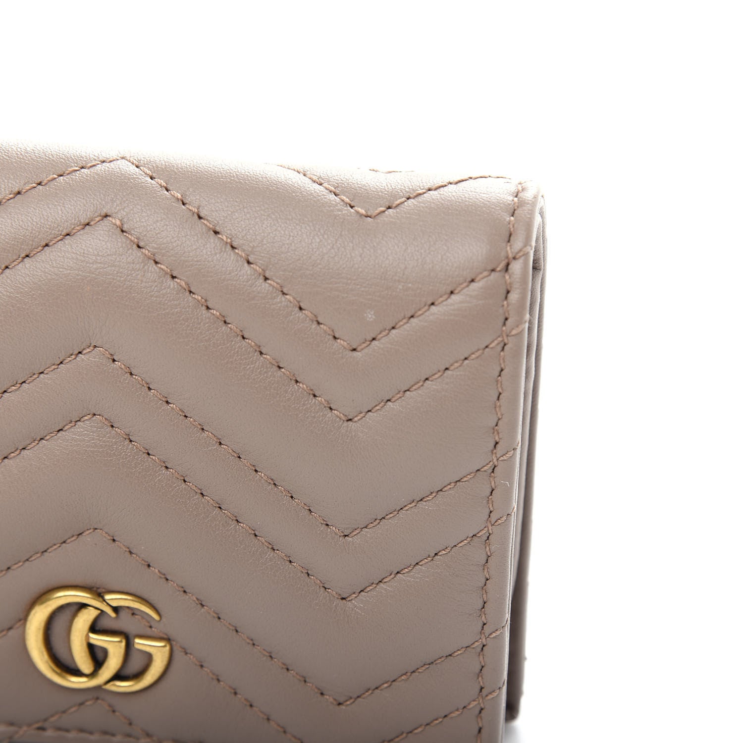 Gucci Calfskin Matelasse GG Marmont Card Case Wallet Porcelain Rose 8 of 8
