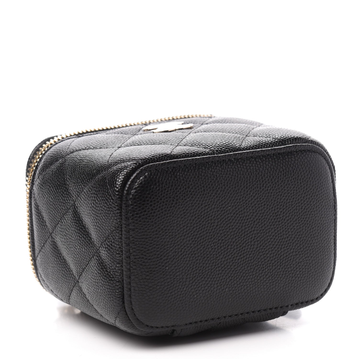Chanel Caviar Quilted Mini Pearl On Top Vanity Case With Chain Black 4 of 10