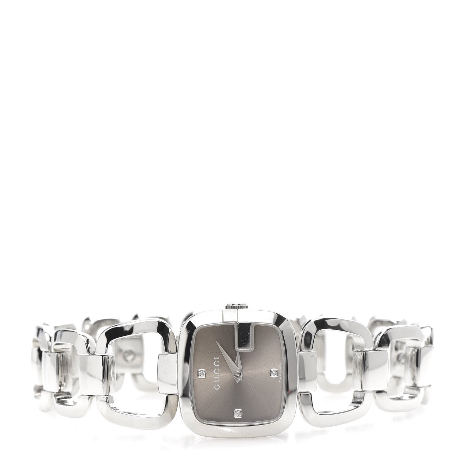 Gucci Stainless Steel Diamond 24mm G-Gucci Square Quartz Watch 3 of 6