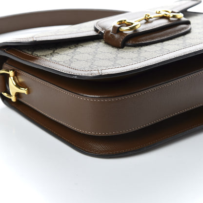 Gucci GG Supreme Monogram Horsebit 1955 Shoulder Bag Beige Brown Sugar 10 of 12