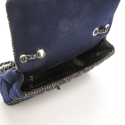 Chanel Jersey Tweed Quilted Small Flap Navy 5 of 7