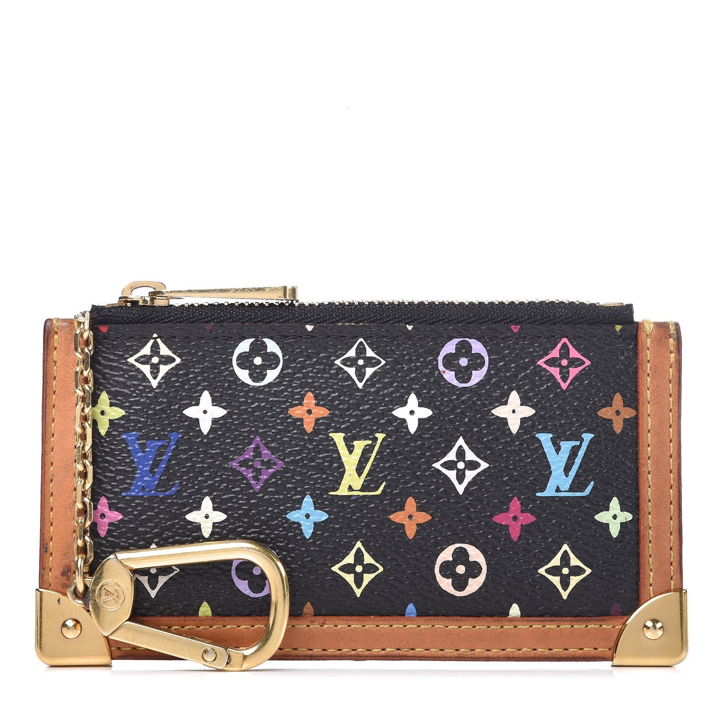 Monogram Multicolor Key Pouch Black