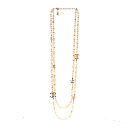 Chanel Graduated Pearl CC Long Necklace Gold 3 of 5
