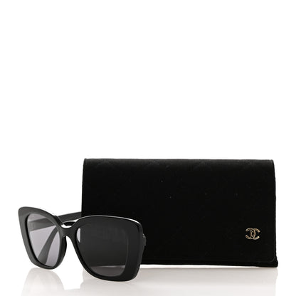 Chanel Acetate Strass Polarized Square Sunglasses 5422-B Black 8 of 8