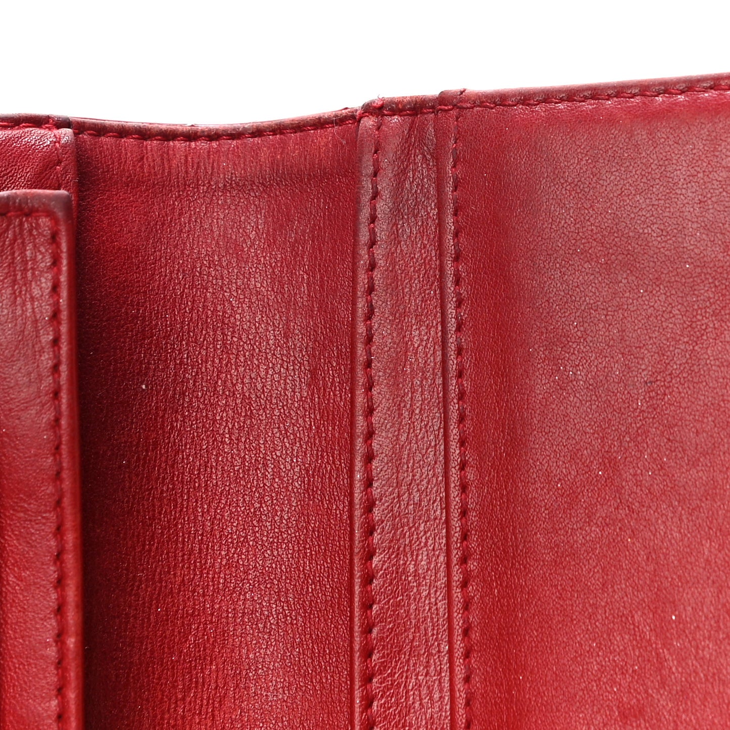 Patent Camellia Embossed Yen Wallet Red