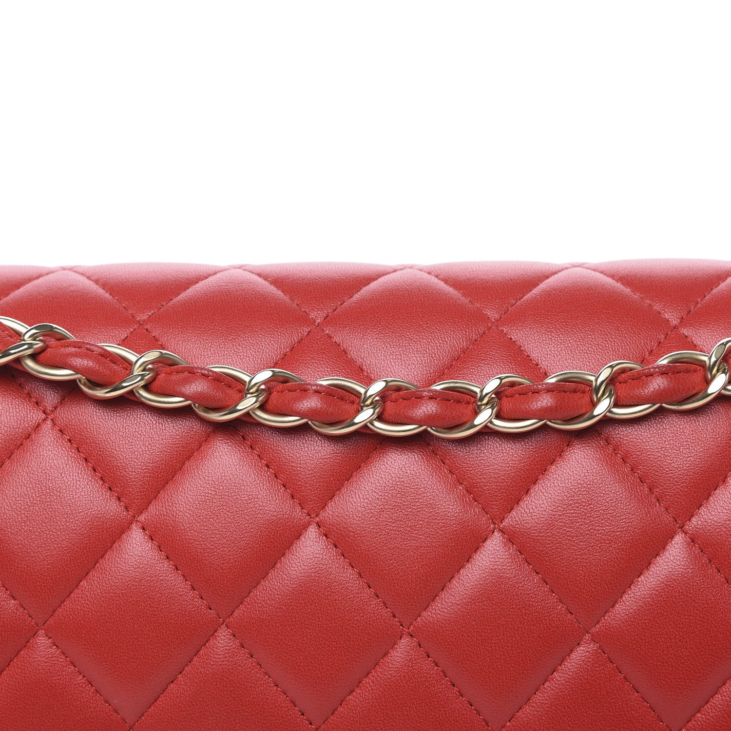 Chanel Lambskin Quilted Maxi Double Flap Red 11 of 18