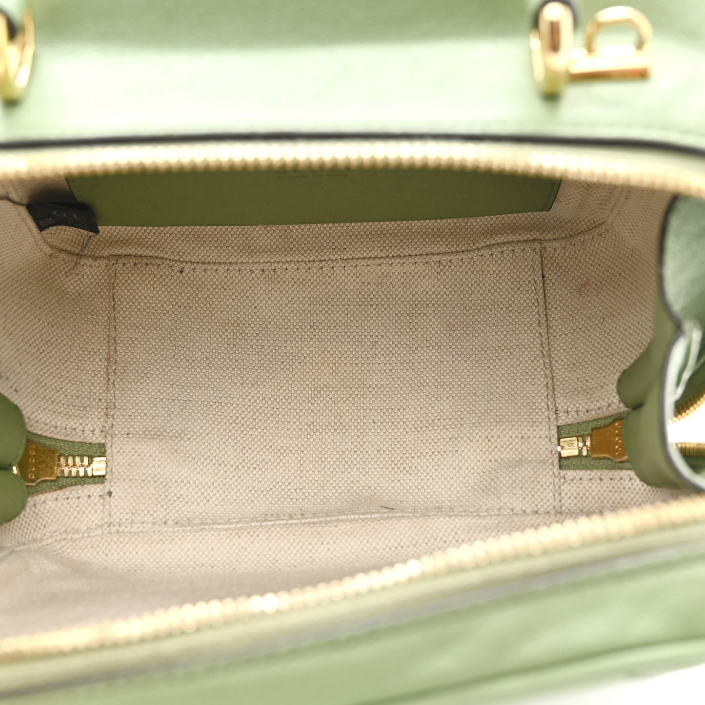Sakai Be Green Calfskin Diagonal Stitched Blondie Top Handle Bag Light Green