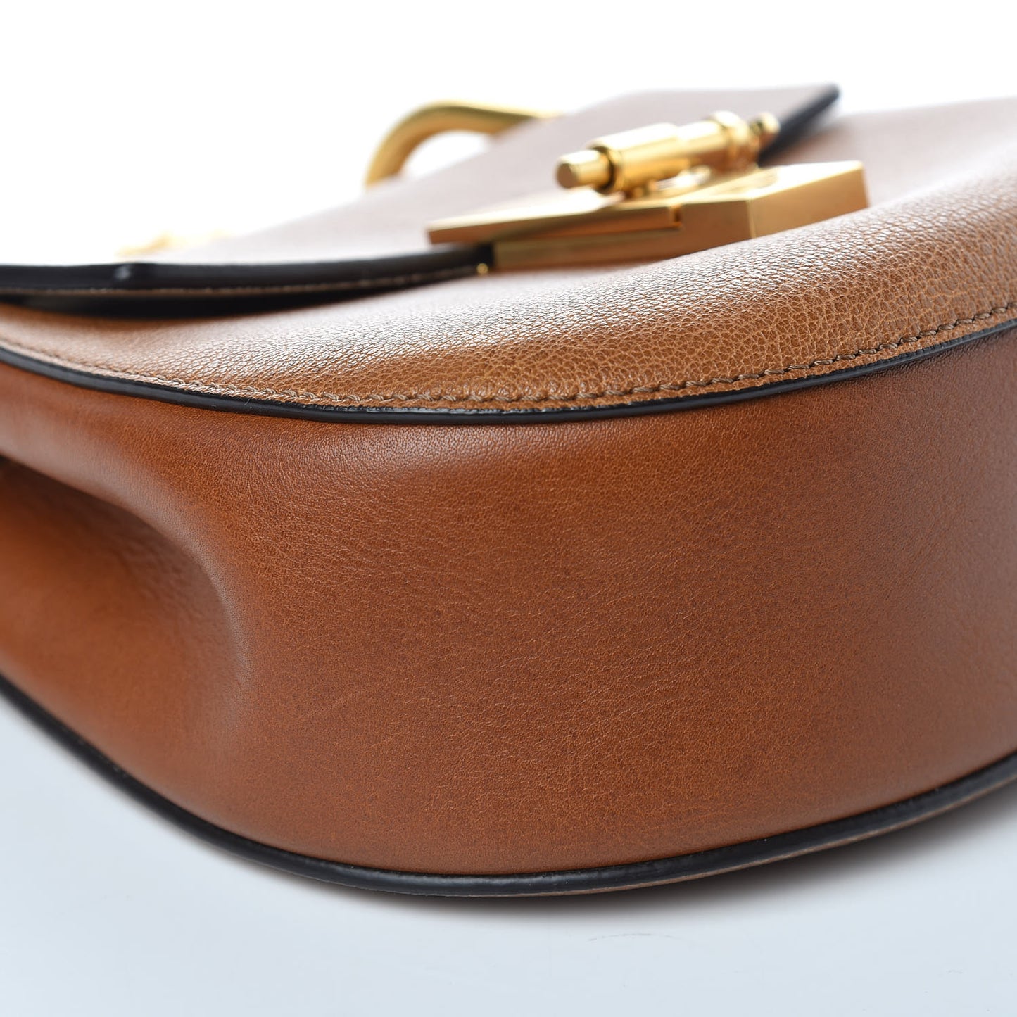 Grained Lambskin Mini Drew Shoulder Bag Caramel