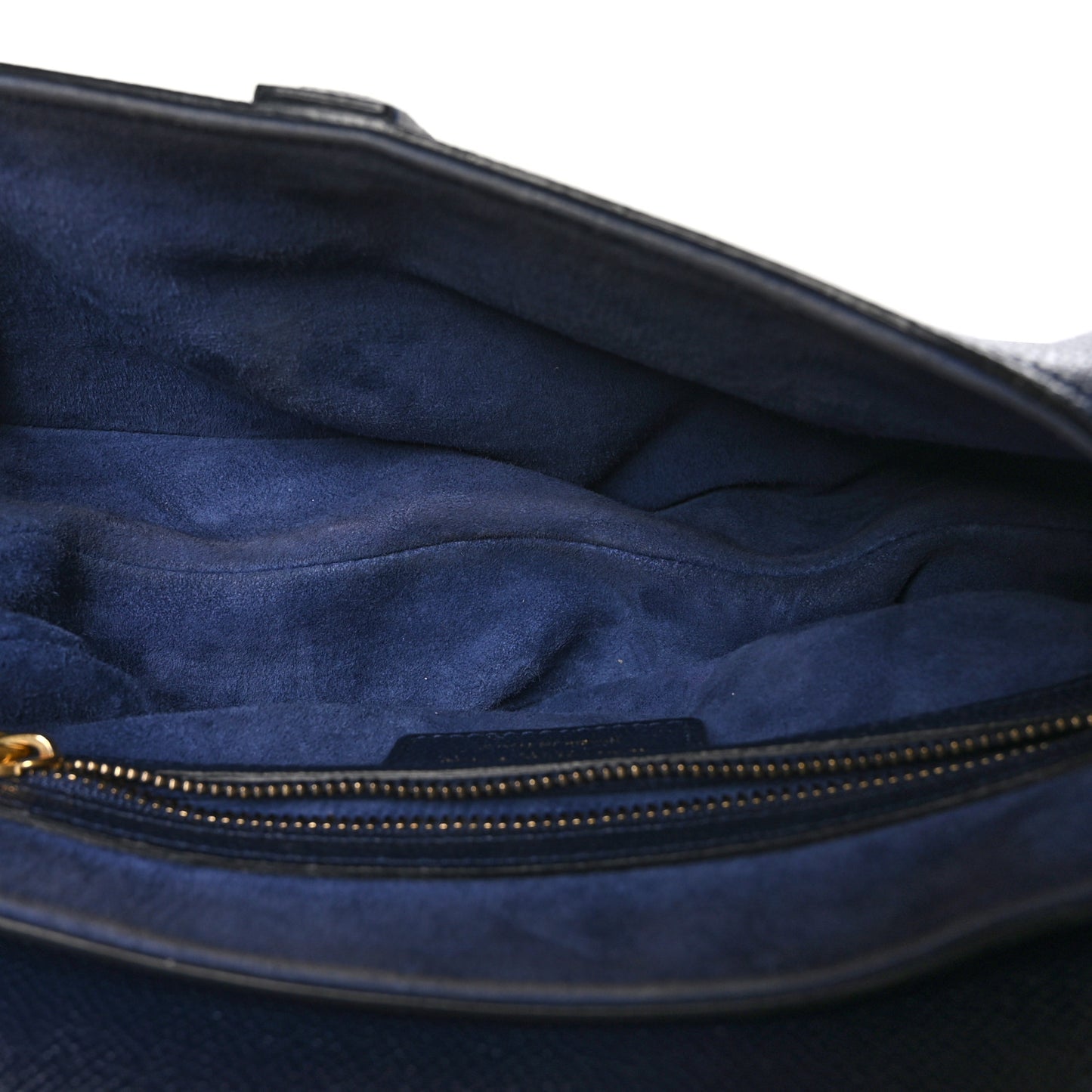 Grained Calfskin Saddle Bag Navy