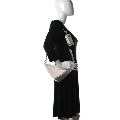 Prada Grace Lux Triangle Shoulder Bag White 3 of 11