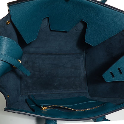 Celine Crisped Calfskin Small Tie Knot Tote Metallic Blue 6 of 11