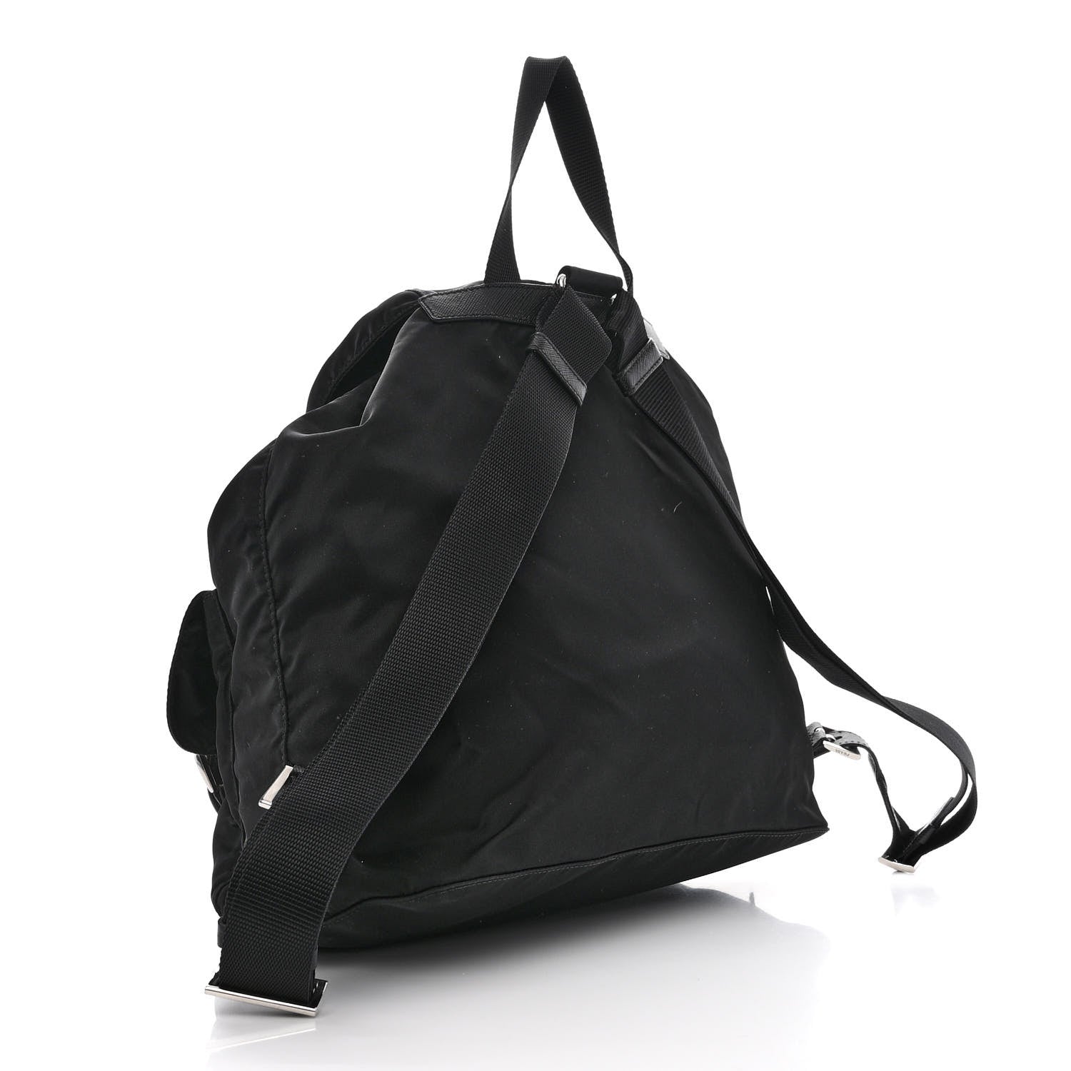 Prada Tessuto Nylon Saffiano Medium Smalto Backpack Black 3 of 10
