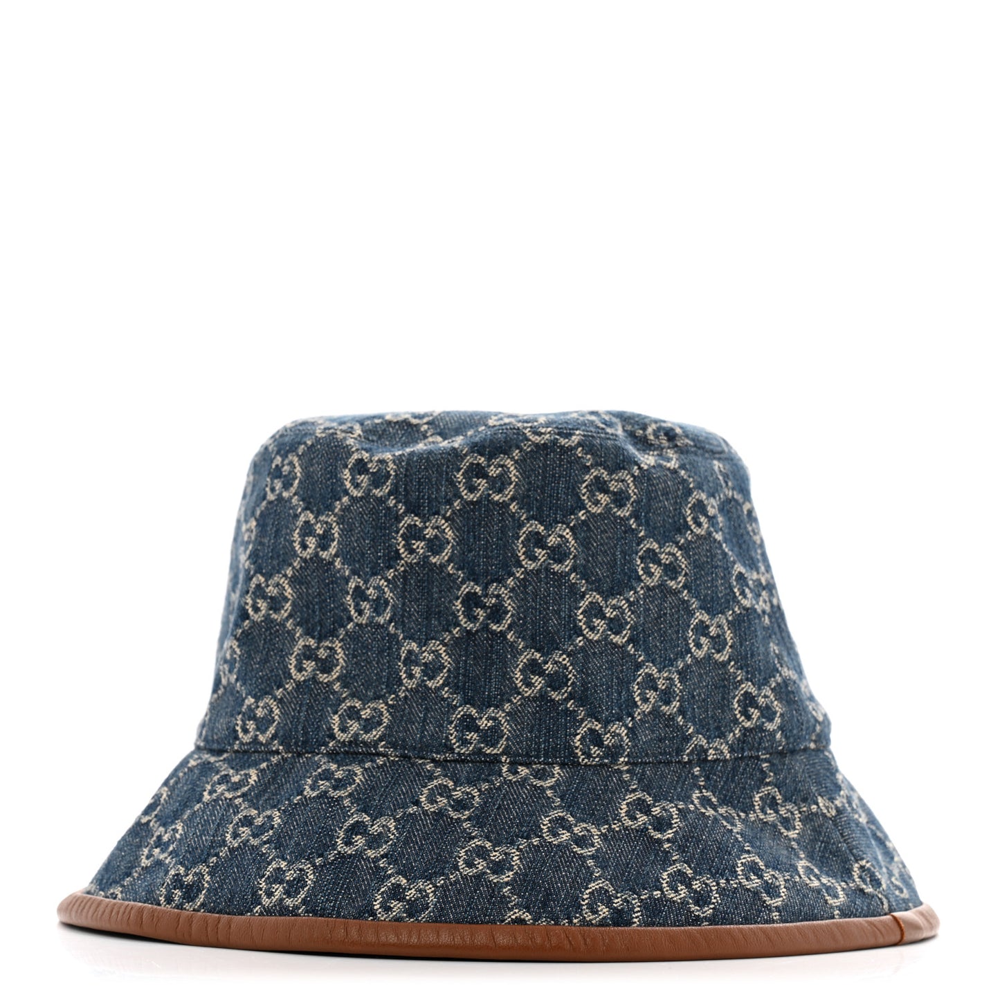 Washed Jacquard Denim Nappa GG Monogram Oscar Bucket Hat M Denim Cuir