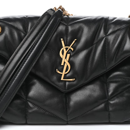 Saint Laurent Lambskin Quilted Small Loulou Puffer Monogram Chain Satchel Black 7 of 9