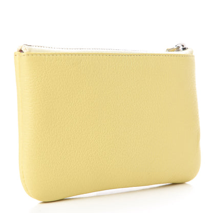 Chanel Goatskin Small CC Clover Cosmetic Case Yellow 3 of 8