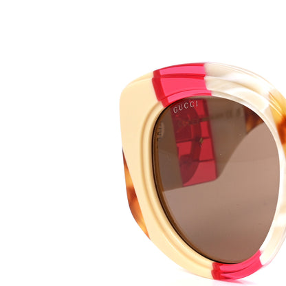 Gucci Acetate Round Frame Sunglasses GG1308S White Pink Tortoise 8 of 9