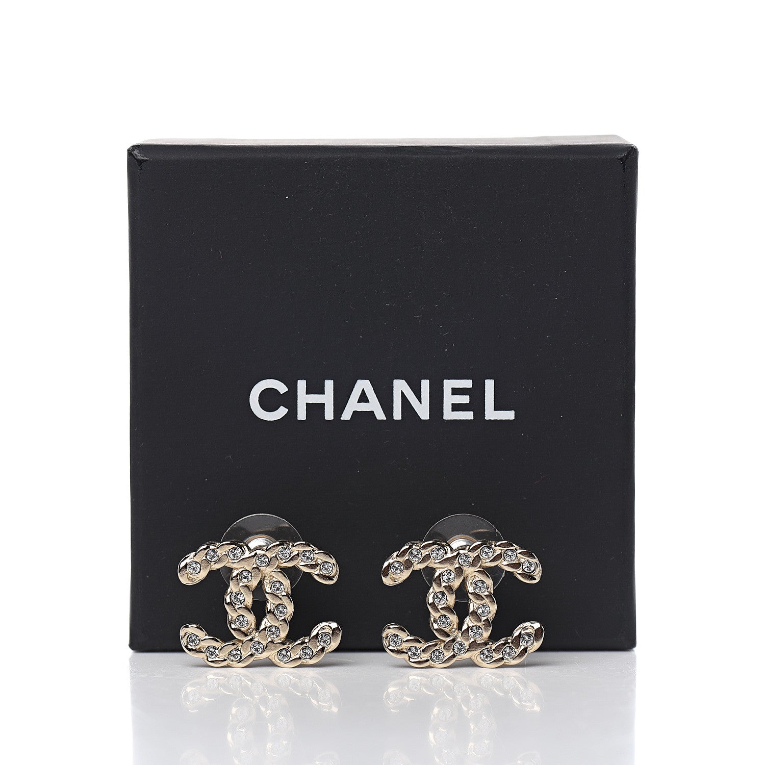Chanel Crystal Pearls Coronation CC Earrings Gold 5 of 5