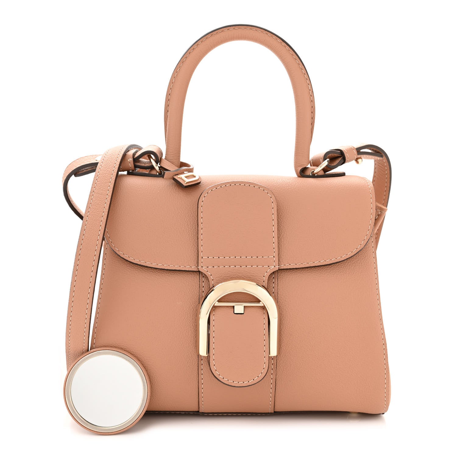 Delvaux Grained Calfskin Mini Brillant Satchel Nude 3 of 12