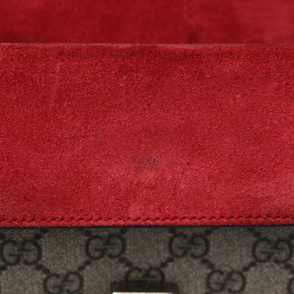 Gucci GG Supreme Monogram Suede Crystal Small Dionysus Shoulder Bag Beige Ebony Vulcanic Red 13 of 16