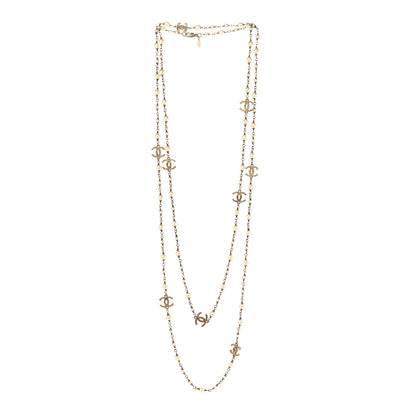 Chanel Pearl CC Long Necklace Gold 3 of 4