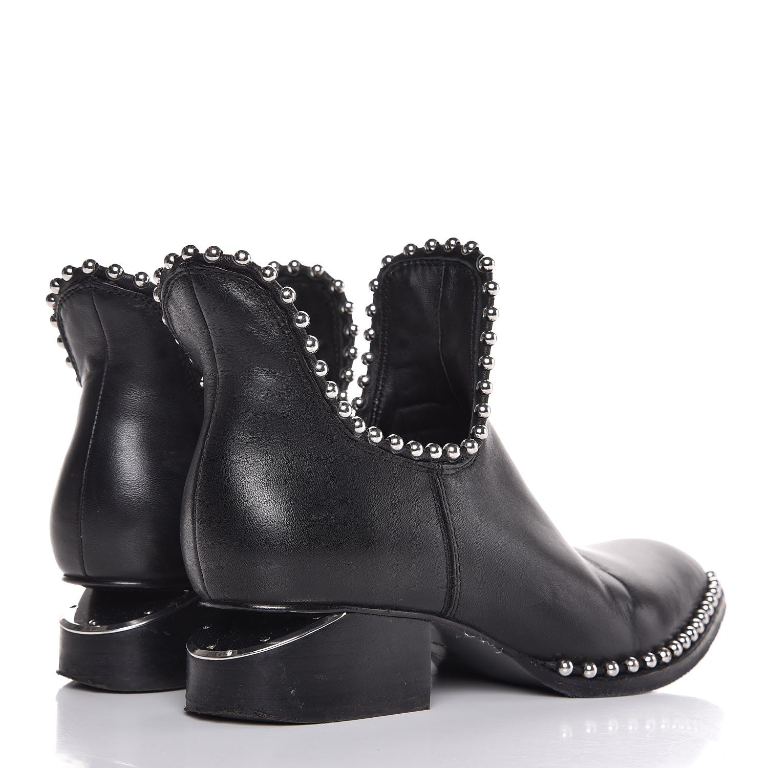 Alexander Wang Calfskin Studded Kori Cutout Boots 36 Black 4 of 15