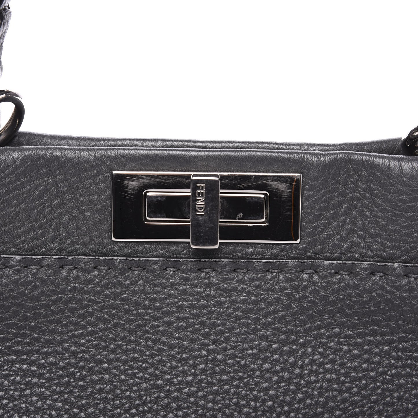 Cuoio Romano Selleria Bi-Color Medium Peekaboo Iconic Satchel Asfalto Latte