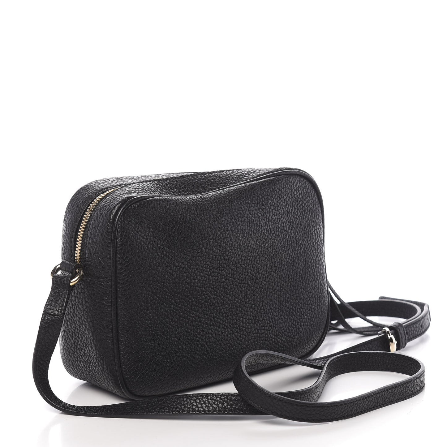 Pebbled Calfskin Small Soho Disco Bag Black