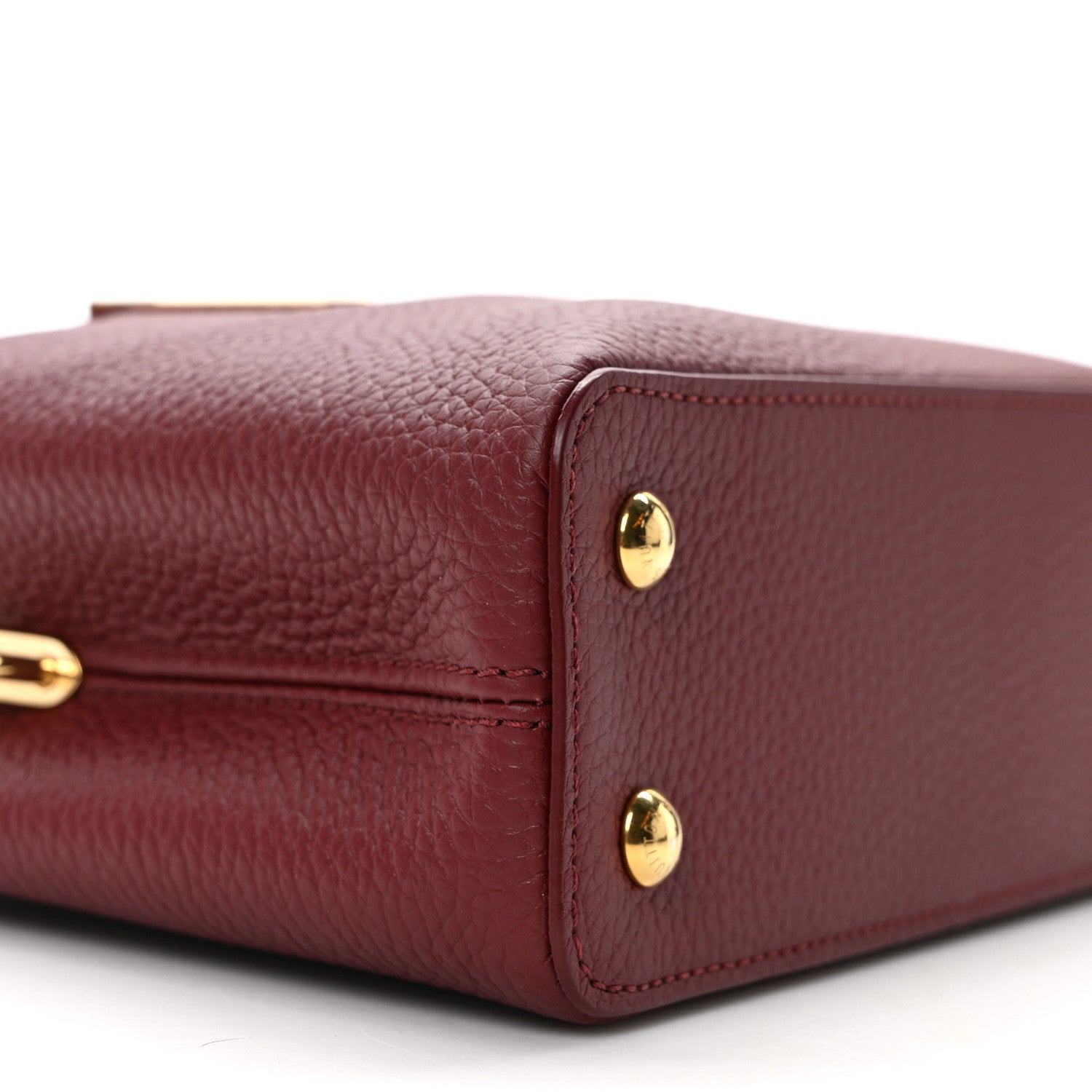 Louis Vuitton Taurillon Ostrich Mini Capucines Griotte Red Honey 8 of 12