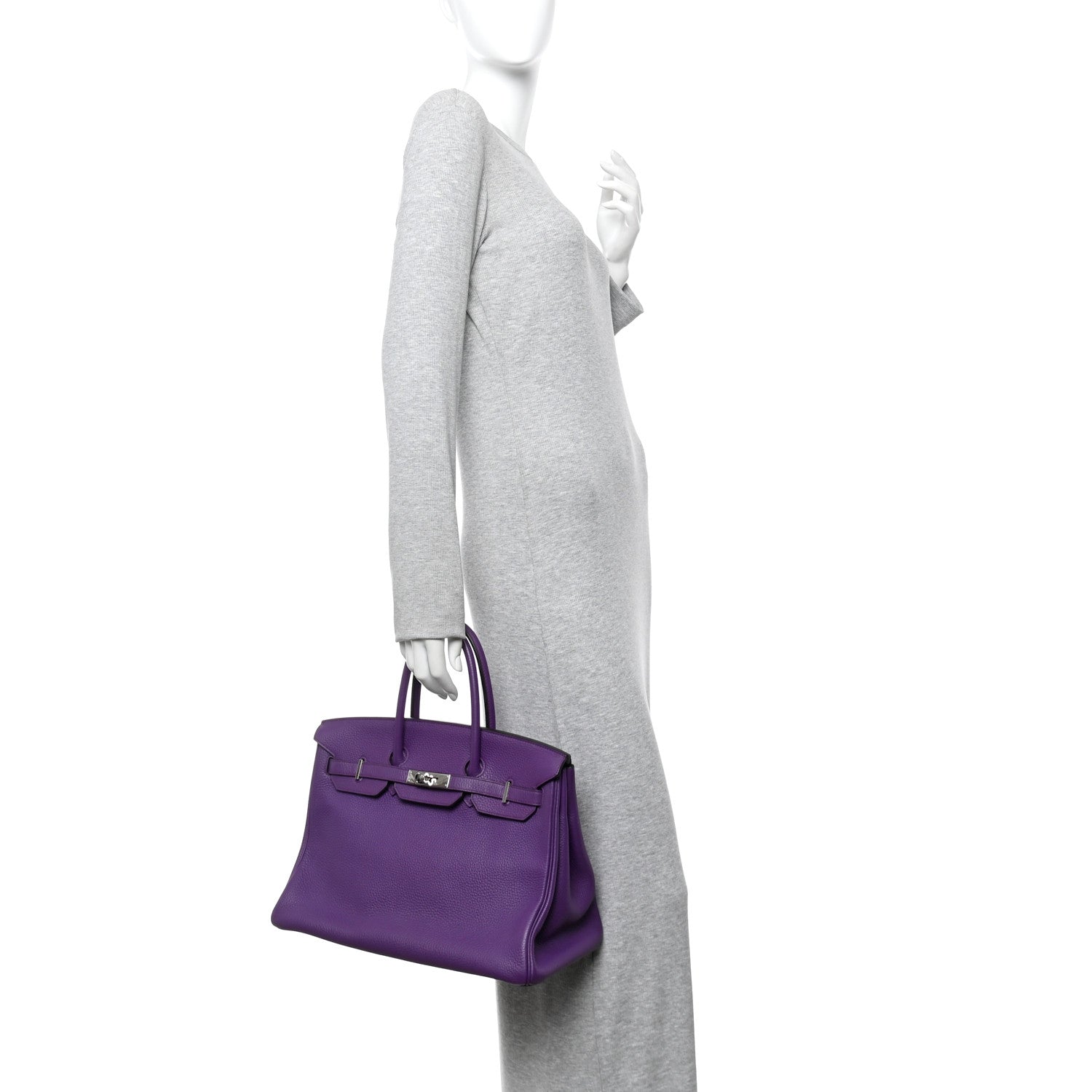 Hermes Taurillon Clemence Birkin 35 Ultraviolet 4 of 40