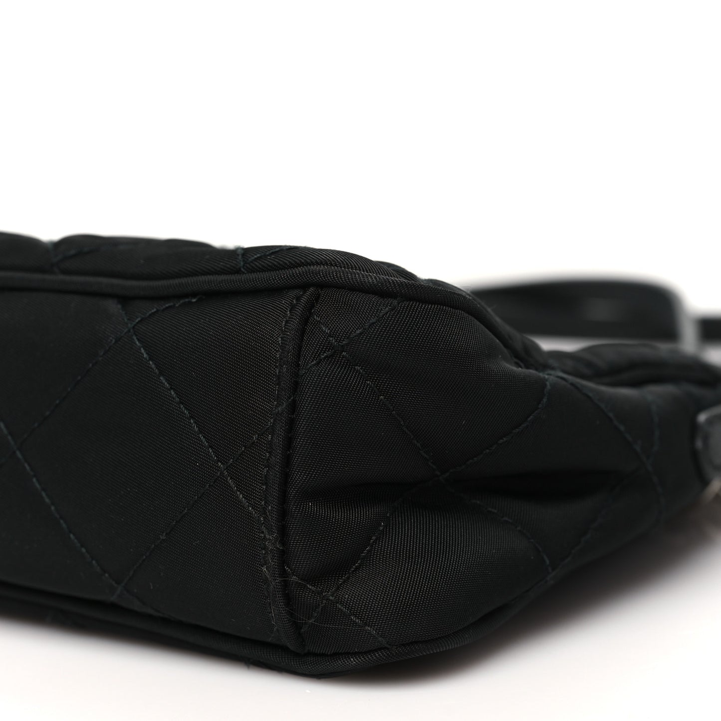 Nylon Tessuto Impuntu Quilted Crossbody Bag Black