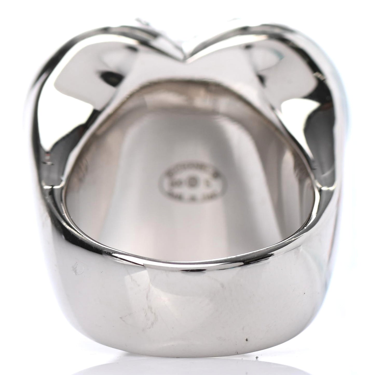 Crystal CC Heart Ring 7 Silver Gold