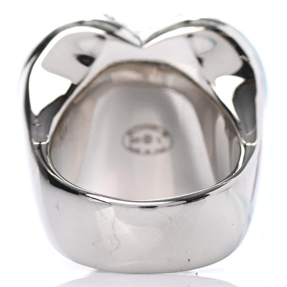 Chanel Crystal CC Heart Ring 7 Silver Gold 2 of 3