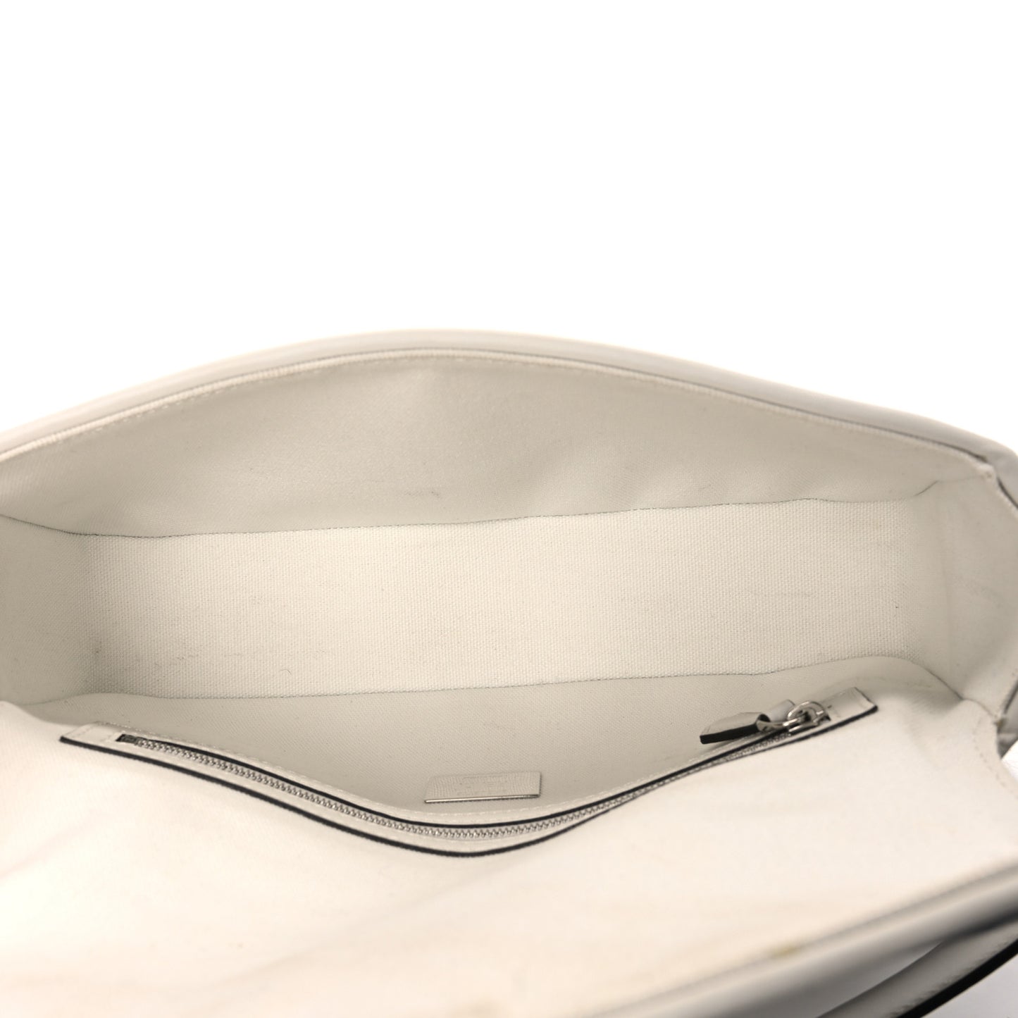 Canvas Vitello King FF Embroidered Baguette White Black