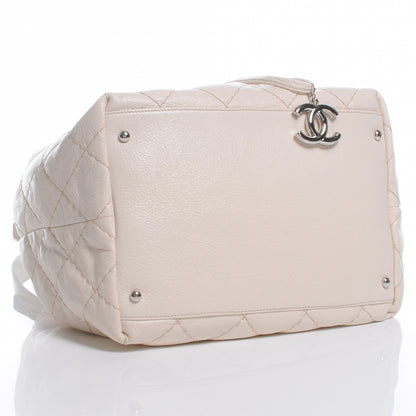 Chanel Glazed Calfskin On The Road Drawstring Tote Ivory 4 of 8