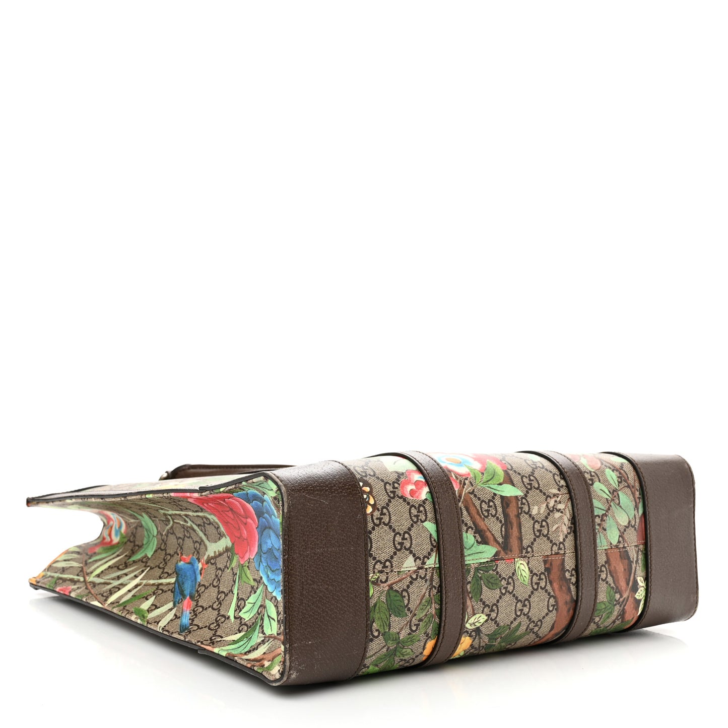 GG Supreme Monogram Tian Web Vertical Tote Beige Multicolor New Acero