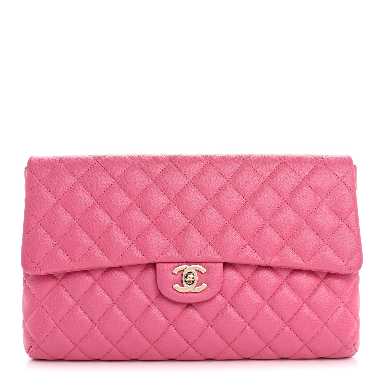 Chanel Caviar Quilted Flap Clutch Pink 1 of 8