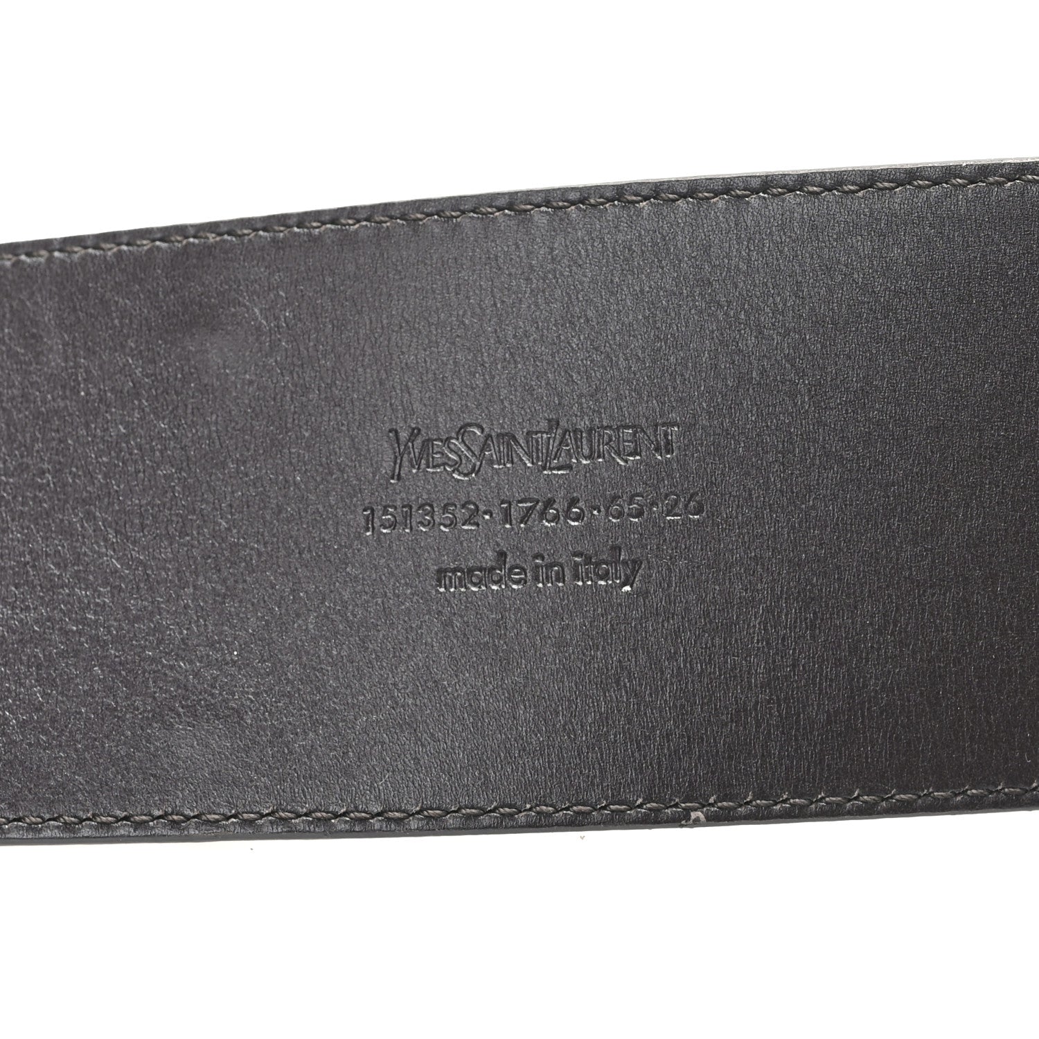 Saint Laurent Metallic Calfskin Square Buckle Wide Belt 65 26 Gold 3 of 4